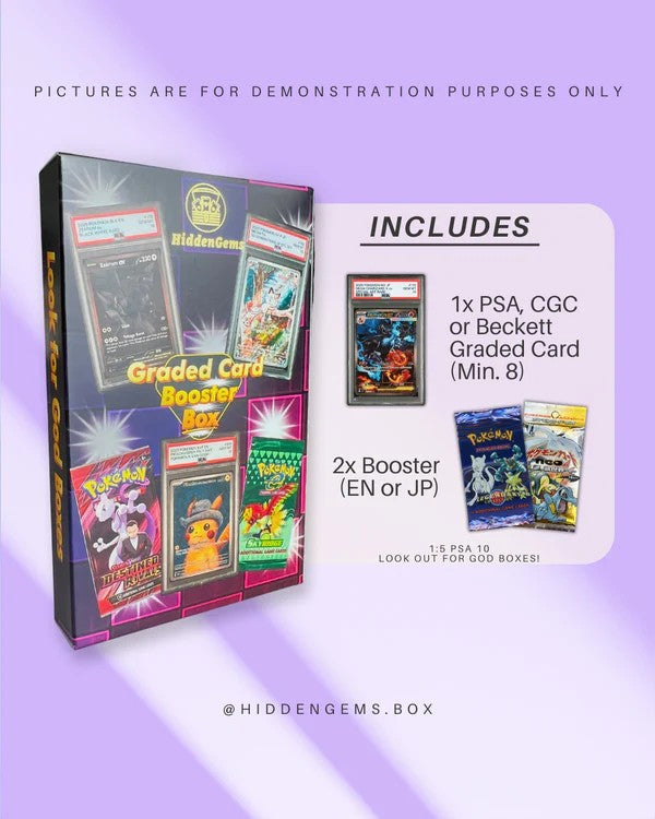 Hidden Gems Pokémon Graded Card Booster Box 2.0 – Mystery Box mit PSA, CGC oder Beckett Karte