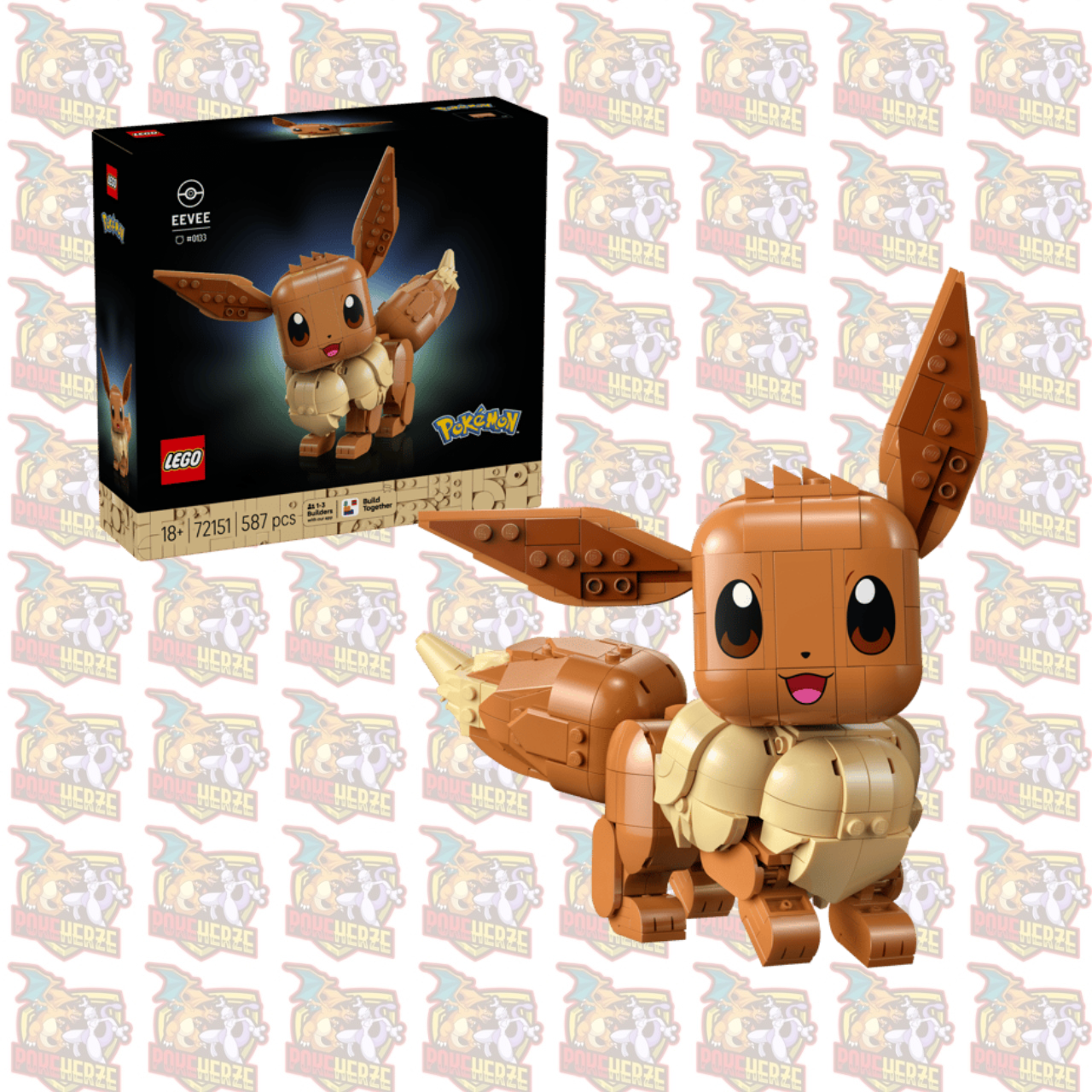 LEGO® Pokémon™ Evoli 72151 – Pokémon Bauset für Erwachsene mit beweglicher Evoli Figur 587 Teile