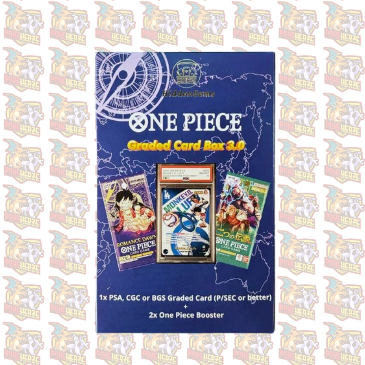 Hidden Gems One Piece Graded Card Box 3.0 – PSA CGC Beckett Mystery Box + 2 Booster