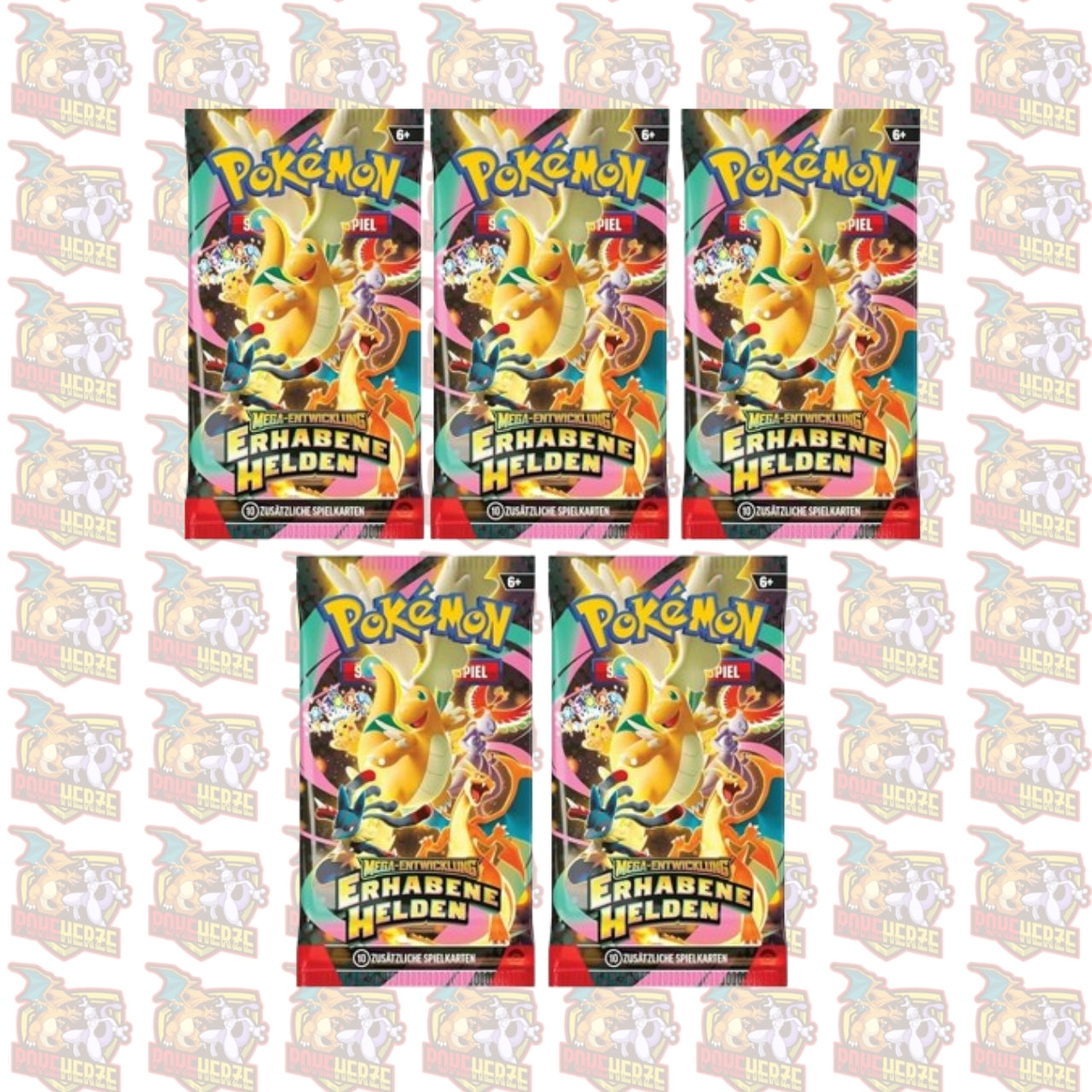 Pokémon – Erhabene Helden Einzelbooster deutsch 10 Karten Boosterpack
