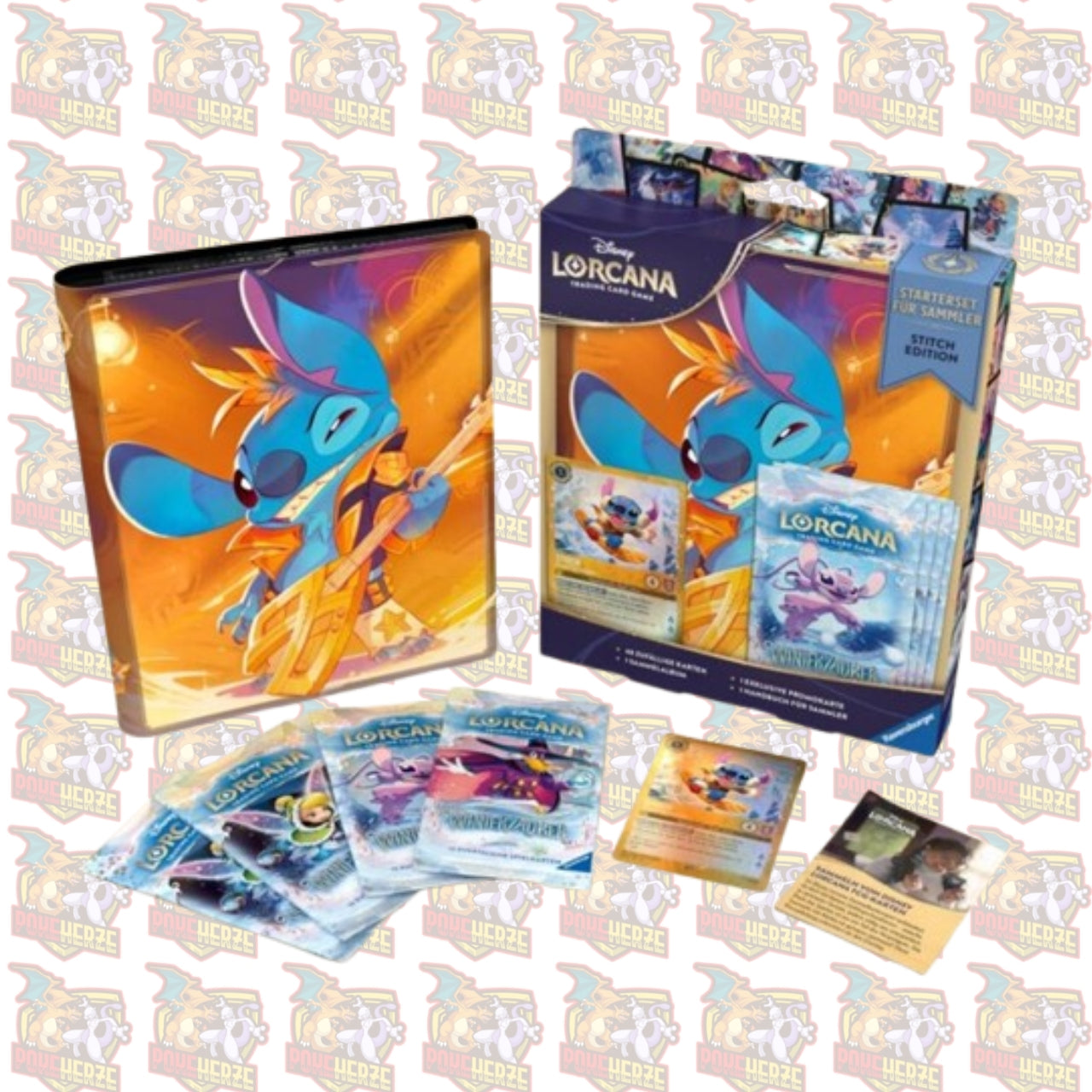 Disney Lorcana Winterzauber Starterset Stitch Edition + 4 Booster DE OVP
