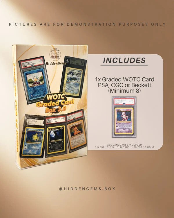 HHidden Gems Pokémon Vintage WOTC Edition Box 3.0 – Graded Mystery Box PSA CGC Beckett
