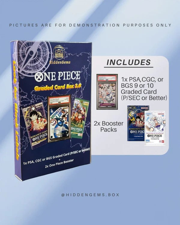 Hidden Gems One Piece Graded Card Box 3.0 – PSA CGC Beckett Mystery Box + 2 Booster