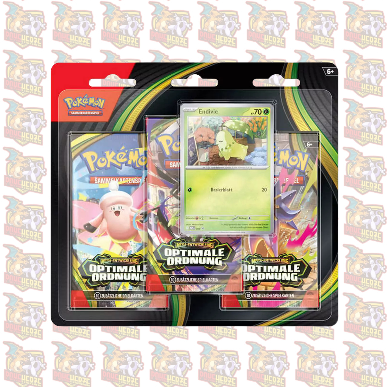 Pokémon Optimale Ordnung 3-Pack Blister Deutsch 3 Booster Promokarte Sealed