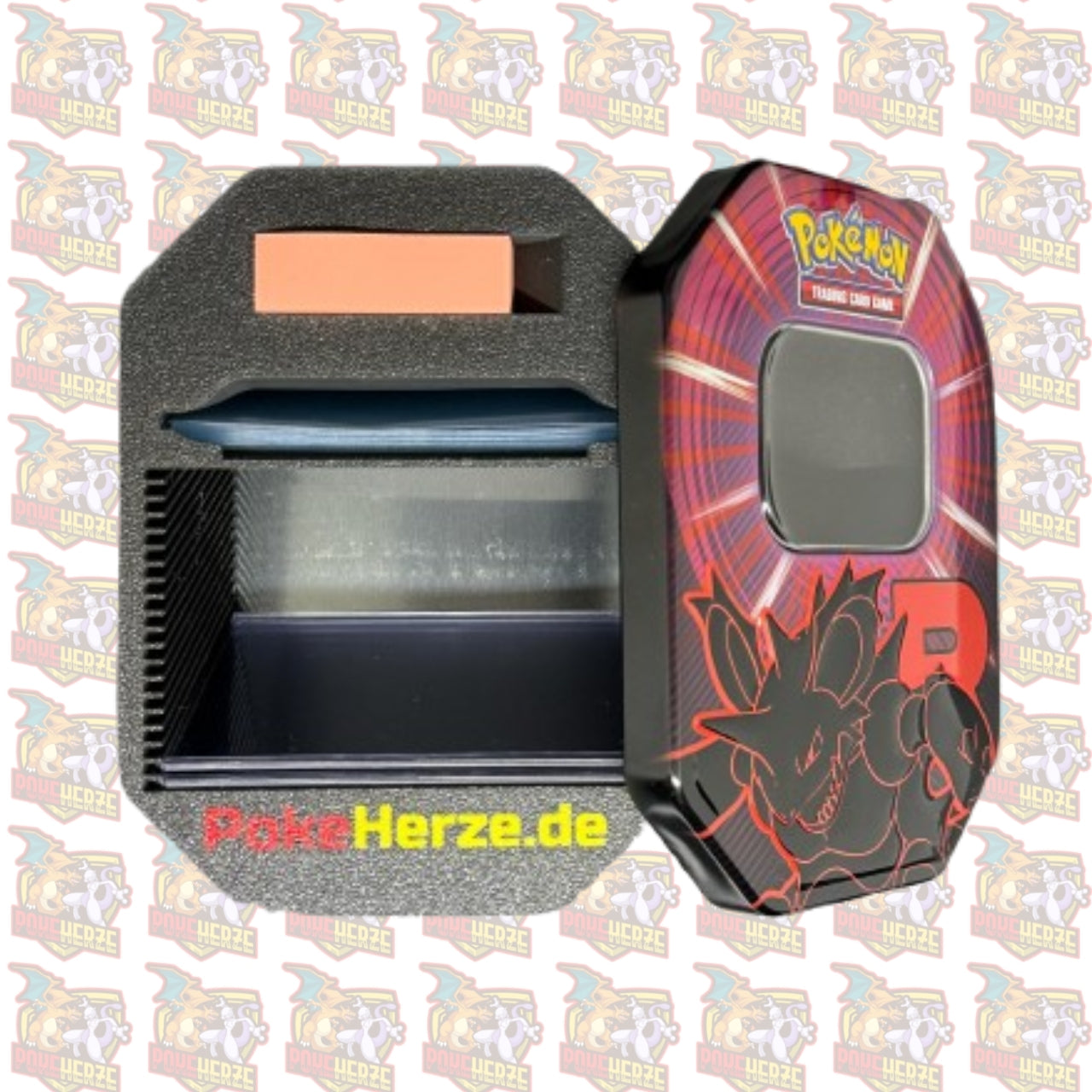 Tin Box Organizer Pokémon -3D gedruckter Einsatz für 25 Toploader + Sleeves