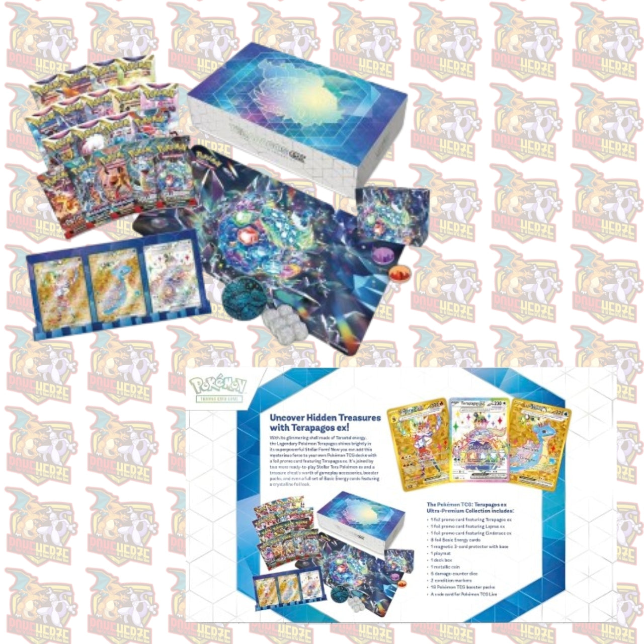 Pokemon Terapagos EX Ultra Premium Kollektion Deutsch Sealed 18 Booster