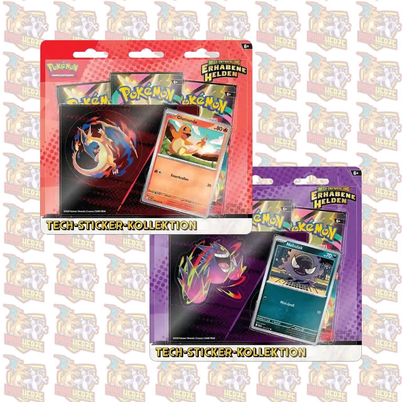 Pokemon Mega Entwicklung Erhabene Helden Tech Sticker Kollektion Deutsch sealed