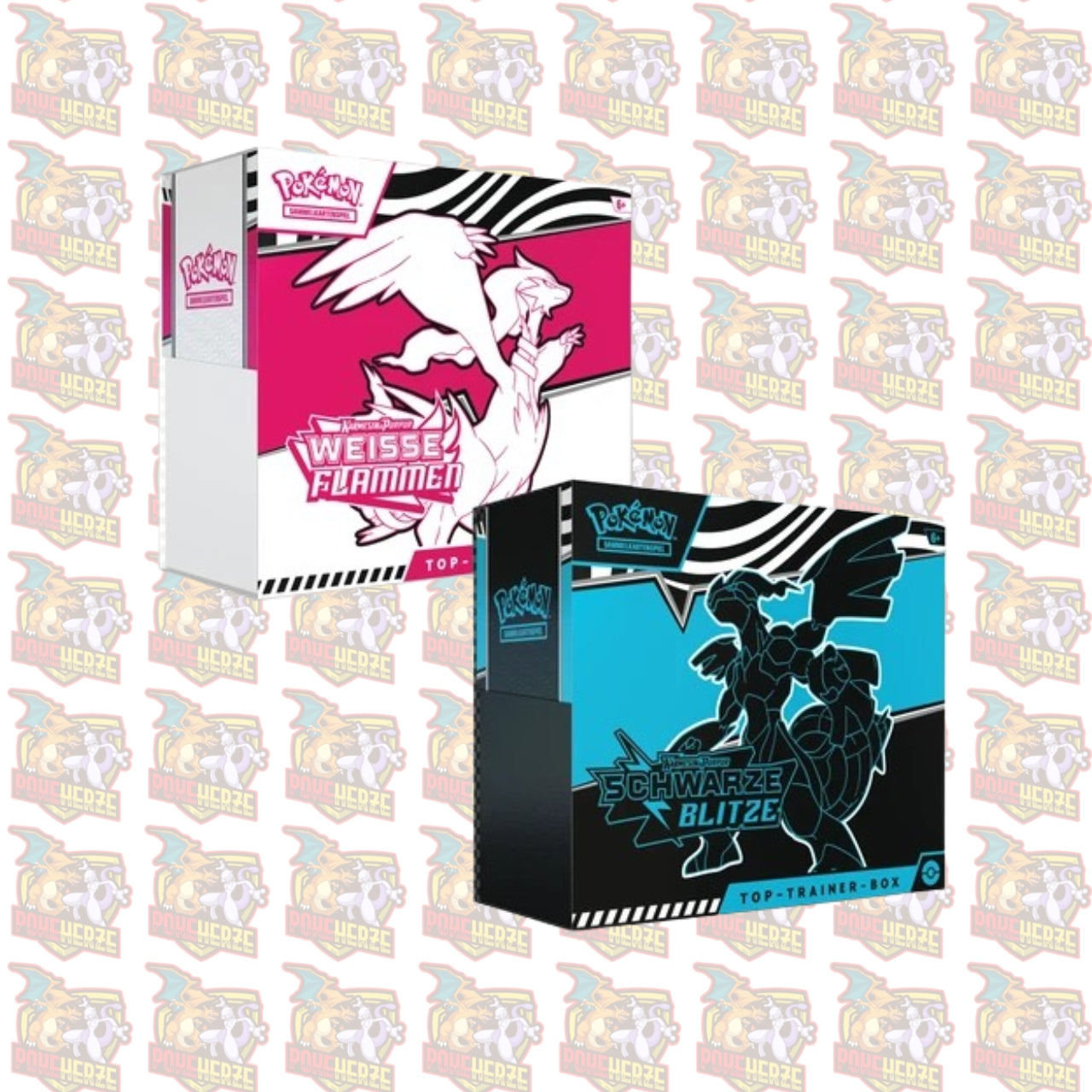 Weiße Flammen / Schwarze Blitze Top Trainer Box